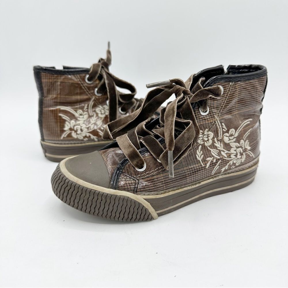 Geox Kids Premium Embroidered Breathable‎  Hightops Sz 10 Velvet Laces